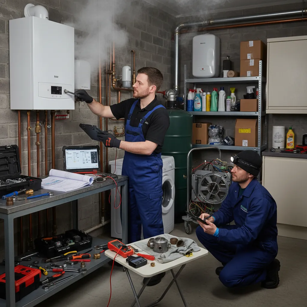 Emergency boiler repair technician