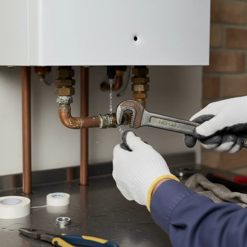 Gas Safe certified heating engineer repairing a boiler in Chippenham