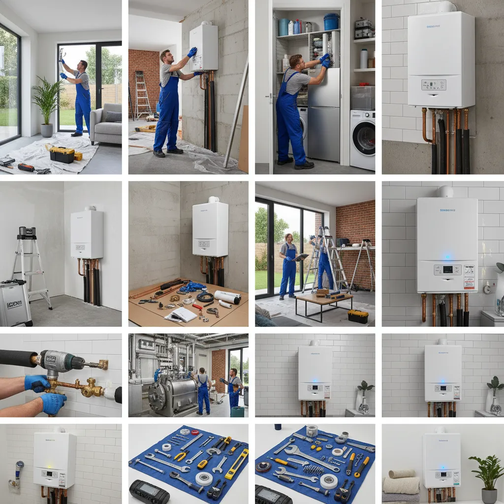 Smart thermostat on a wall