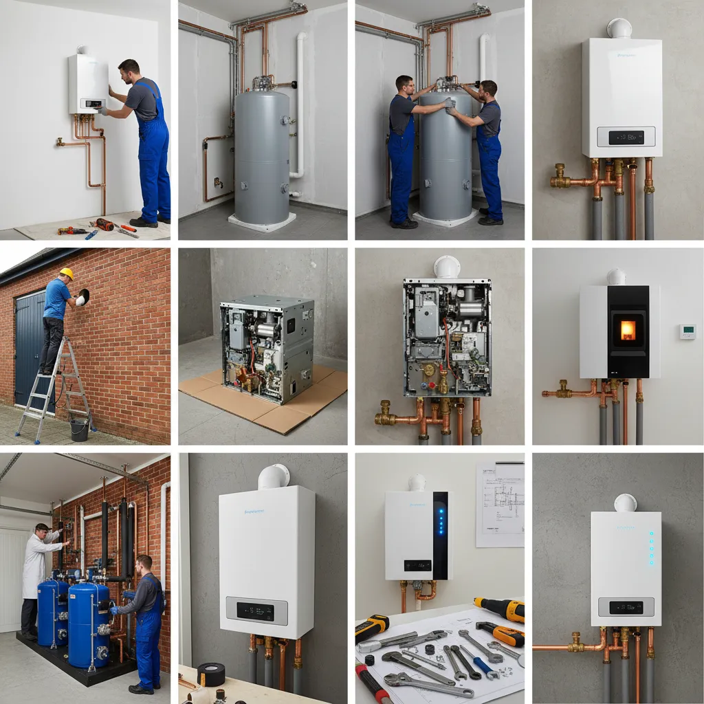 Before and after boiler installation visual