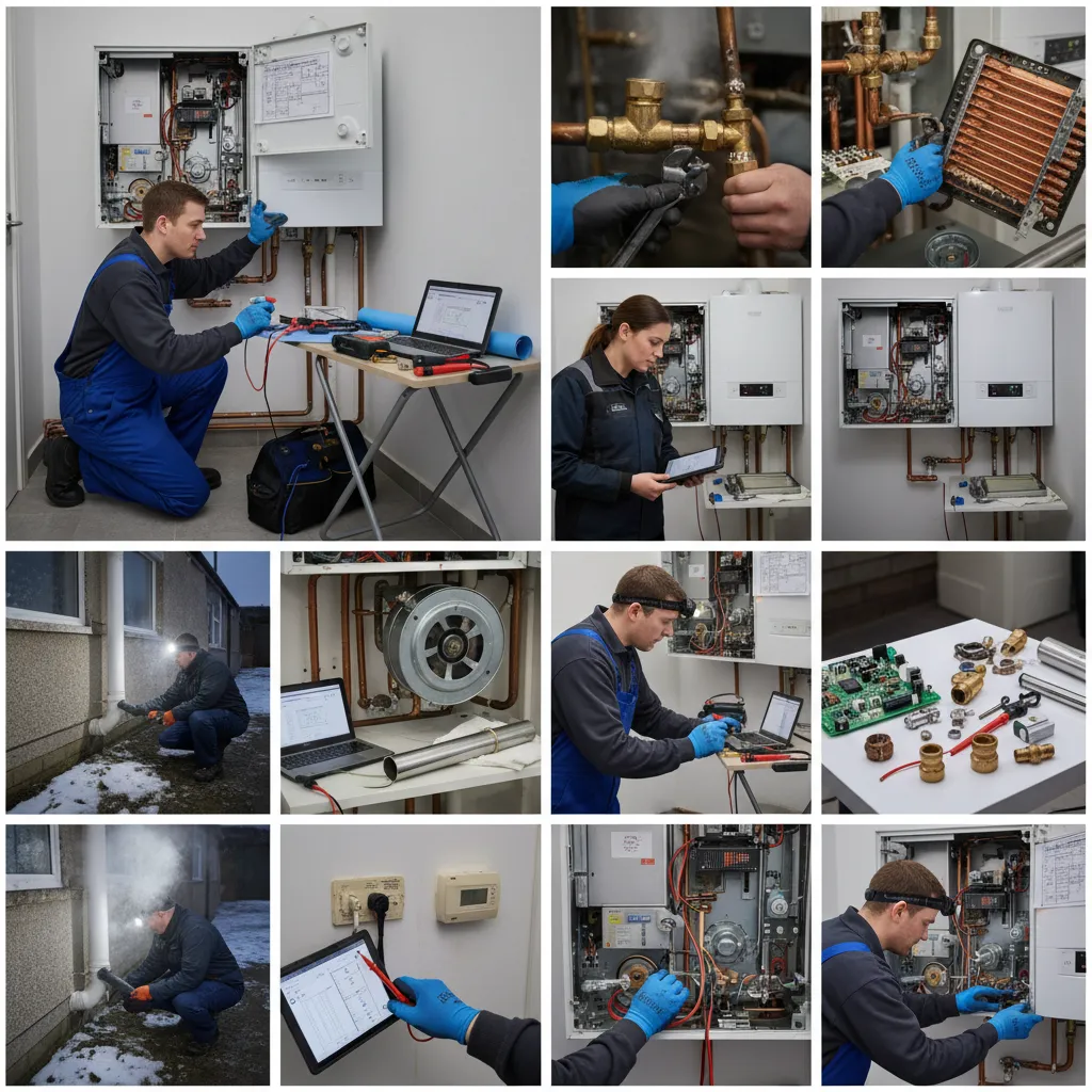 Gas Safe certified engineer showing ID